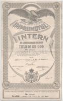 Románia 1935. "3%-kal kamatozó államadóssági kötvény" 500L-ről szelvényekkel T:F Romania 1935. "3% Public Debt Bond" about 500 Lei with coupons C:F