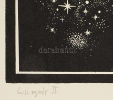 Zsigovics Iván (1958-): Csillagkép II. Szitanyomat, papír, jelzett, lapszéli kisebb elszíneződéssel ...
