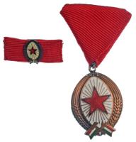 1985. "Munka Érdemrend" bronz fokozata zománcozott bronz kitüntetés mellszalaggal és szalagsávval T:AU-XF