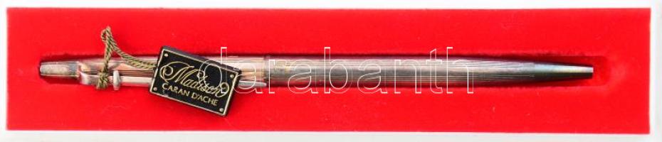 Madison Carandache ezüstözött toll, tokjában, h: 13,5 cm