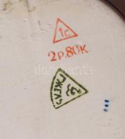 Gzhel orosz máz alatti kék festésű cukortartó, jelzett, m: 10 cm