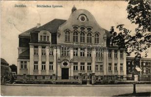 1912 Boleslawiec, Bunzlau; Städtisches Lyceum. Photogr. Scholz / lyceum (creases)