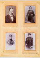 cca 1880-1900 Német családi fotóalbum, össz. 24 db keményhátú fotóval, közte haditengerész egyenruhá...