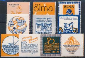 1915 10 db klf ELMA és Bíró-Schwarcz levélzáró