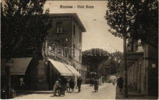 Riccione, Viale Roma, Pensione Villa Belvedere. Ferdinando Ballerini / street, villa, shops (EK)
