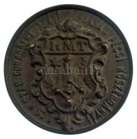 1898. "1. CS. K. Szab. Dunagőzhajózási Társaság Pécsi Kőszénbányái / Az ötödik bányászati és kohászati congreszus emlékére" kétoldalas bronz emlékérem (71,5mm) T:XF-VF