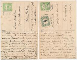 2 db RÉGI litho motívum képeslap: Catharina Klein virágos művészlapok / 2 pre-1945 litho art postcar...