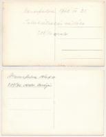 1942 Szeretfalva-Déda, Saratel-Deda; - 2 db RÉGI fotós képeslap: a Szeretfalva-Déda vasútvonal építé...