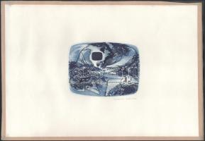 Zsigovics Iván (1958-): Talány, 1978. Színes rézkarc, papír, jelzett, lap szélén paszpartuzás nyomai...