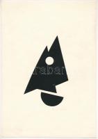 Zsigovics Iván (1958-): Fehér-fekete (cím nélkül). Nyomat, papír, jelzett, lapméret: 28,5x19,5 cm