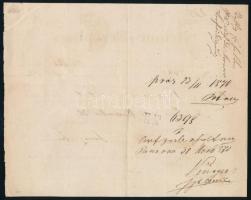 1870 Előnyomott, hivatalos retour recepisse Pancsováról St. Georgenbe