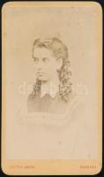 cca 1870 Fiatal lány portréja, vizitkártya, Letzter Junior műterme, Kassa (Kaschau, Košice), 10x6 cm