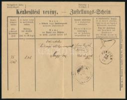 1893 Kézbesítési vevény "DOBRICA"