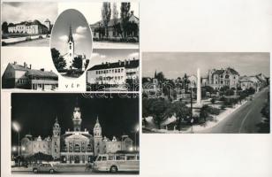 50 db MODERN fekete-fehér magyarországi város képeslap, vegyes minőségben / 50 modern black and white Hungarian town postcards in mixed quality