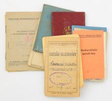 1924-1984 Vegyes okmány tétel: Szociáldemokrata Párt tagsági igazolvány, Országos Magyar Bányászati és Kohászati Egyesület és Magyar Vöröskereszt tagsági könyv, stb., összesen 10 db