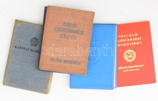 cca 1952-1969 Vegyes katonai okmányok: Magyar Szabadságharcos Szövetség tagsági igazolvány, emléklap a katonai eskü letételéről, Magyar Honvédelmi Szövetség igazolványok, stb., összesen 6 db