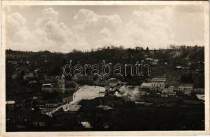 Szilágycseh, Bömischdorf, Cehu Silvaniei; látkép a zsinagógával, télen / general view with synagogue in winter (vágott / cut)