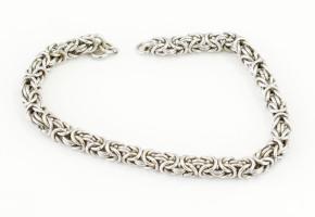 Ezüst(Ag) király szemes karkötő, jelzett, h: 19,5 cm, nettó: 15,1 g