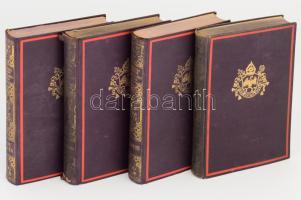 Prohászka Ottokár 4 műve: A keresztény bűnbánat és bűnbocsánat.; Iránytű.; Soliloquia I. köt.; Sion hegyén. Prohászka Ottokár Összegyűjtött Munkái II., XXII., XXIII., XXV. köt. Bp., 1927-1929, Szent István-Társulat. Kiadói aranyozott, festett egészvászon sorozatkötés, változó állapotban, egy kötet kissé sérült, két kötet kopott gerinccel.