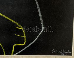 Szántó Piroska (1913-1998): Kecskék, 1970. Kréta, papír. Jelezve jobbra lent. 45x63 cm