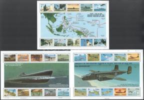 1992-1994 The history of the WW2 (II-IV). 3 pcs of block, 1992-1994 A második világháború története (II-IV). 3 db blokk