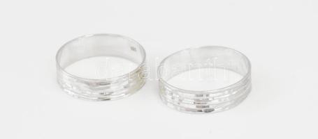 Ezüst(Ag) mintás karikagyűrűpár, jelzett, méret: 52, nettó: 2,2 g