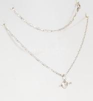 Ezüst(Ag) széles pálcikás nyaklánc, jelzett, h: 50 cm, 1,5×1,5 cm, nettó: 4 g