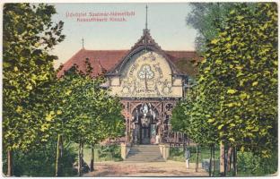 1910 Szatmárnémeti, Satu Mare; Kossuth kerti kioszk. Reizer János kiadása / kiosk, park restaurant (EK)