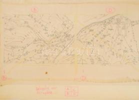 cca 1970 Miskolc, Diósgyőr vár és könyéke, Tapolca, Bükk-fennsík és környéke kézzel rajzolt térképei...