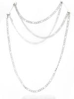 Ezüst(Ag) hosszú figaro nyaklánc, jelzett, h: 70 cm, nettó: 6,3 g