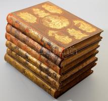 Katschthaler János: Katholikus ágazatos hittan I-VI. köt. Latin eredetiből, többek közreműködésével fordította és kiadja: Dr. Kiss János. I.: Istenről önmagában. - A teremtő Istenről.; II.: Az áteredő bűnről. - A megtestesülésről és a megváltásról.; III.: A Szentmalasztról.; IV.: A Szentségekről általában.- A keresztségről, a bérmálásról, az Oltáriszentségről és a Szentmiséről.; V.: A bűnbánat szentségéről, az utolsó kenetről, az egyházi rendről és a házasságról.; VI.: Isten országának befejezéséről. Bp., 1896-1899., Pallas Rt., XVI+485+[3] p.; 415 p.; 427 p.; 520 p.; 520 p.; 404 p.; 629 p. Első magyar nyelvű kiadás.  A kötet szerzője Johannes Katschthaler (1832-1914) osztrák bíboros, salzburgi érsek, a salzburgi egyetem teológia- és az innsbrucki egyetem egyháztörténet-tanára, a X. Piusz pápát megválasztó 1903-as konklávé tagja.  "Egyetlen egy magyar nyelvű ágazatos hittanunk nincs. Rendelkezésre állanak ugyan a külföldi művek, a latin nyelven, valamint a sok magyarországi pap előtt ismeretes német nyelven megírott munkák. Csakhogy a pap nem csupán a maga oktatására és épülésére olvassa az ilyen könyveket, hanem azért, hogy tudását a világi közönség hasznára fordítsa. [...] A magyar katholikus papságot igen nagy hálára kötelezte Kiss János dr., budapesti egyetemi tanár, midőn a fordítás e fáradságos, de hasznos munkájára vállalkozott. Talán mondanunk sem kell, hogy Kiss János dr. kitűnően kiválasztotta a lefordítandó művet, mert erre nézve kezeskedik az ő nagy jártassága az ágazatos hittanban s annak irodalmában." (Alkotmány, 1899/138. sz., 7.)"  Egységes kiadói dúsan, aranyozott, illusztrált félbőr kötések, márványozott lapélekkel, változó állapotban, kopott borítókkal, a II. kötet gerincén kis sérüléssel, de belül jó állapotban.