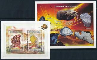 Minerals mini sheet + block, Ásványok kisív + blokk