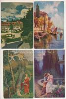30 db RÉGI motívum képeslap: főleg művészlap, vegyes minőségben / 30 pre-1945 motive art postcards in mixed quality