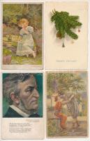 47 db RÉGI motívum képeslap: főleg művészlap, üdvözlőlap , vegyes minőségben / 47 pre-1945 motive art postcards in mixed quality