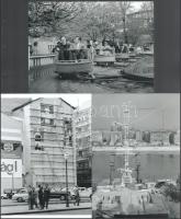 cca 1970 előtti felvételek Budapestről (Vidámpark; Kálvin tér; Erzsébet híd építés), 3 db modern nagyítás, jelzés nélkül, a néhai Lapkiadó Vállalat központi fotólaborjának archívumából, 15x21 cm és 21x15 cm