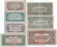 1944. 1P-100P "A Vörös Hadsereg Parancsnoksága" (7x) T:F,VG