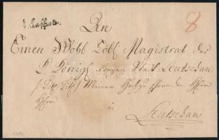 1787 Levél gótikus "s/v. Caschau" bélyegzéssel Lőcsére, 8kr portóval