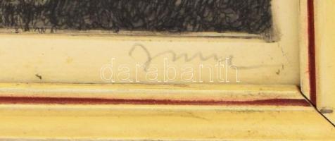 id. Imre István (1918-1983): Budapesti panoráma. Rézkarc, papír, jelzett, lapszéli apró elszíneződés...