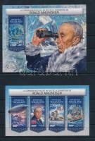 90th anniversary of the death of polar explorer Roald Amundsen (1872-1928) mini sheet + block, Roald Amundsen (1872-1928) sarkkutató halálának 90. évfordulója kisív + blokk