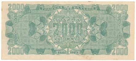 Görögország 1944. 2.000.000.000D T:XF foltos
Greece 1944. 2.000.000.000 Drachmai C:XF spotted