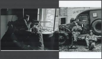 cca 1944 előtt készült fotók, Robert Capa (1913-1954) (eredeti neve Friedmann Endre) magyar - francia fotóriporter felvételei, 2 db modern nagyítás, jelzés nélkül, 21x15 cm és 15x21 cm