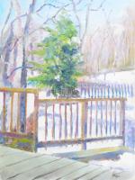 Olvashatatlan jelzéssel, XX. sz. vége/XXI. sz. eleje: Havas táj. Olaj, vászon, 61×46 cm.