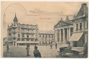 Nagyvárad, Oradea; Bémer tér, Szigligeti Színház, üzletek. I. D. K. F. E. 28. / square, theater, shops. Art Nouveau (EK)