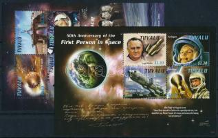 50th anniversary of space travelling 2 pcs of mini sheet, Az űrutazás 50 éves évfordulója 2 db kisív