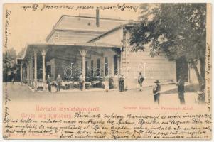 1903 Gyulafehérvár, Karlsburg, Alba Iulia; Fő tér, park, Sétatéri kioszk. Atelier Bach / main square, park, kiosk (EK)