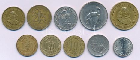 Nyugat-Afrikai Államok 1957-1982. 10Fr Al-bronz - 100Fr Ni + Dél Afrika 1961-1962. 1/2c sárgaréz + 1...