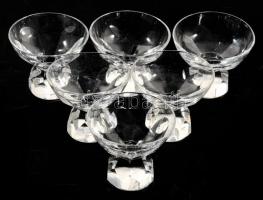 6 db kristály kis kupica. d: 7 cm