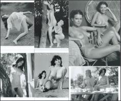 "Kertvárosi feleségek szabadidős programjai", eltérő időben készült, szolidan erotikus felvételek, 6 db modern nagyítás, jelzés nélkül, 21x15 cm és 15x10 cm