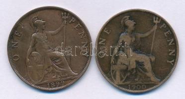 Nagy-Britannia 1899-1900. 1p bronz (2xklf) T:VF-F Great Britain 1899-1900. 1 Penny bronze (2xdiff) C:VF-F Krause KM#790