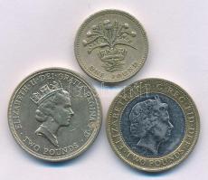 Nagy-Britannia 1984. 1P Ni-sárgaréz + 1986. 2P Ni-sárgaréz "XIII. Nemzetközösségi Játékok"...